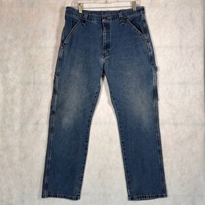 Wrangler Jeans Mens 34x30 Carpenter Blue Good Denim Utility Workwear Pants